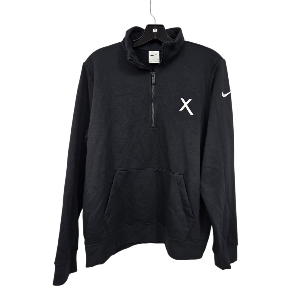 Nike X 1/4 Zip Sweatshirt Mens L Black Athleisure Outdoor Sports Long Sleeve